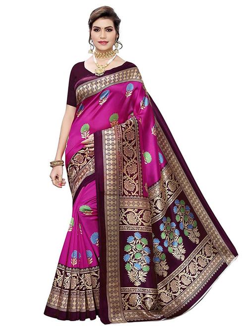 women's floral pink colored saree - 18583254 - Very Small Image - 1