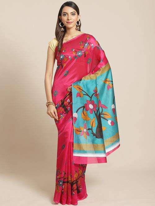 women's self design pink colored saree - 18583542 - Very Small Image - 1