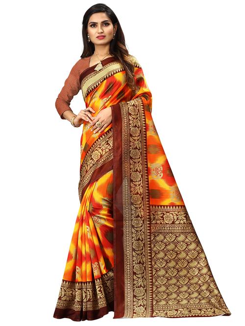 printed jamdani saree with blouse - 18583543 - Very Small Image - 1