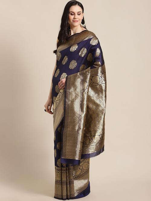 women's banarasi saree with blouse - 18583709 - Very Small Image - 1