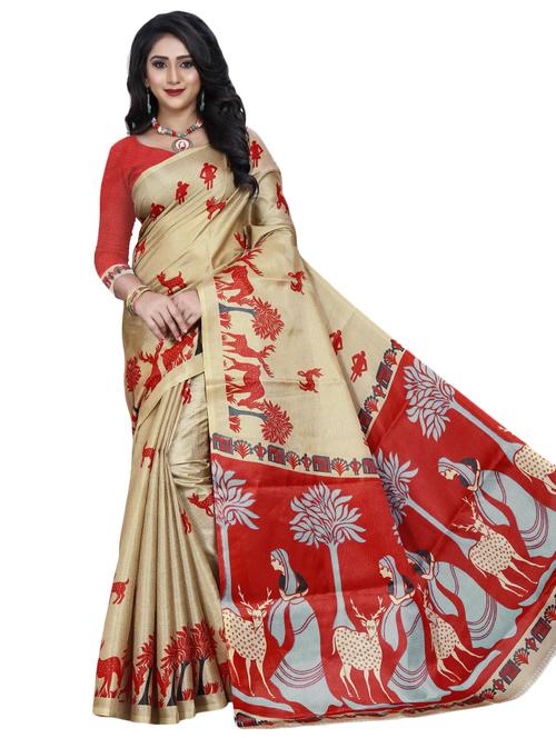 women's warli multi colored saree with blouse - 18583823 - Very Small Image - 1