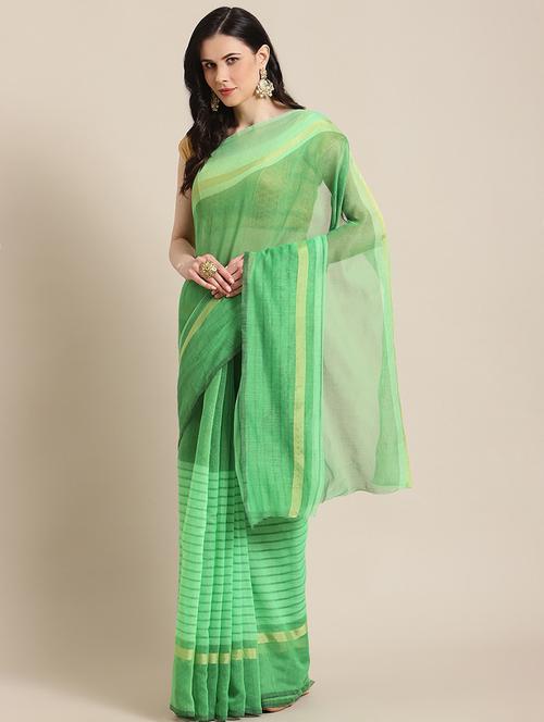 women's stripes mint colored saree - 18583963 - Very Small Image - 1