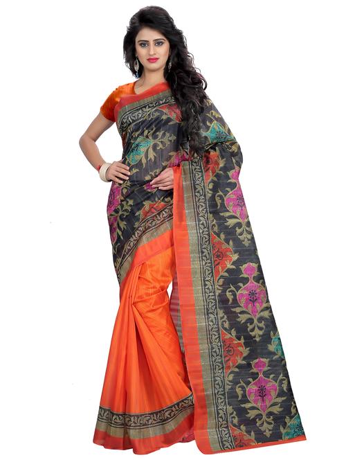 women's printed multi colored saree - 18584303 - Very Small Image - 1