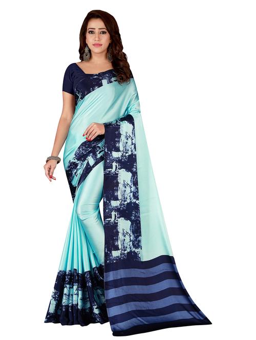 women's bordered royal blue colored saree - 18584379 - Very Small Image - 1