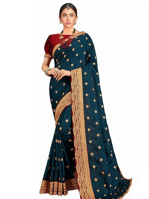 self design embroidered saree - 18584920 - Very Small Image - 1