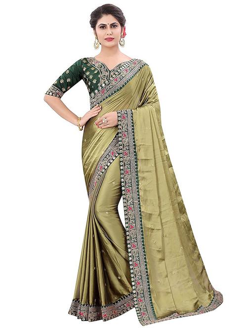 self design embroidered saree with blouse - 18584934 - Very Small Image - 1