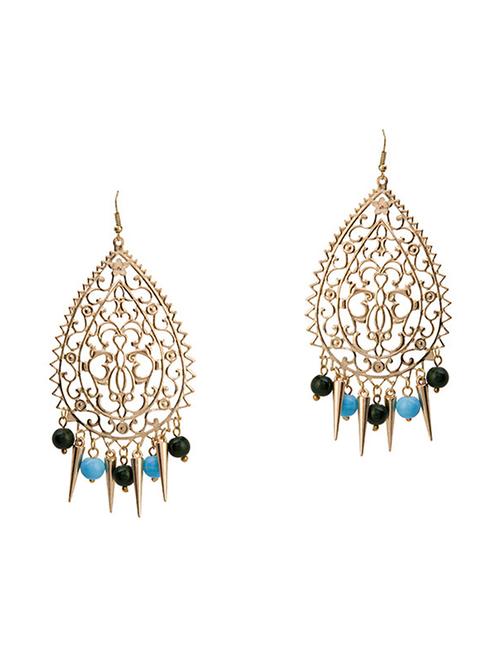 gold metal drop earring - 18585018 - Very Small Image - 1