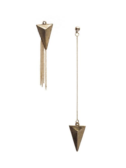 gold metal drop earring - 18585041 - Very Small Image - 1
