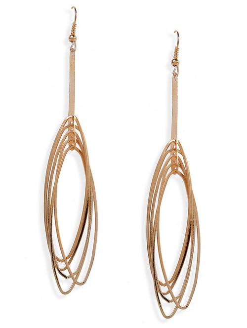 gold metal drop earring - 18585043 - Very Small Image - 1