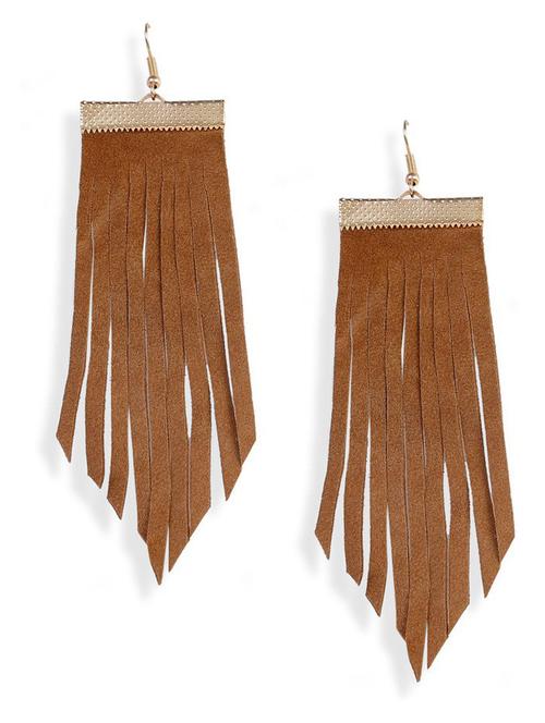 leather drop earring - 18585045 - Very Small Image - 1
