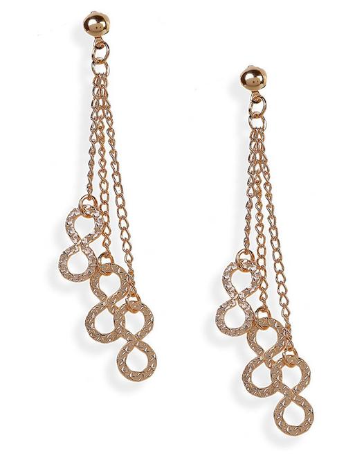 gold metal drop earring - 18585051 - Very Small Image - 1