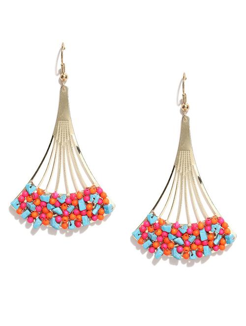 multi colored metal drop earring - 18585071 - Very Small Image - 1