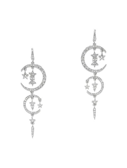 silver metal drop earring - 18585143 - Very Small Image - 1