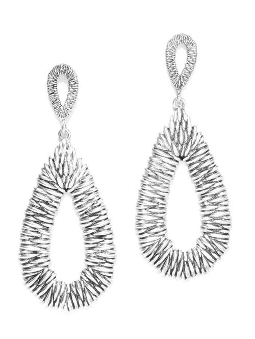 silver metal drop earring - 18585189 - Very Small Image - 1