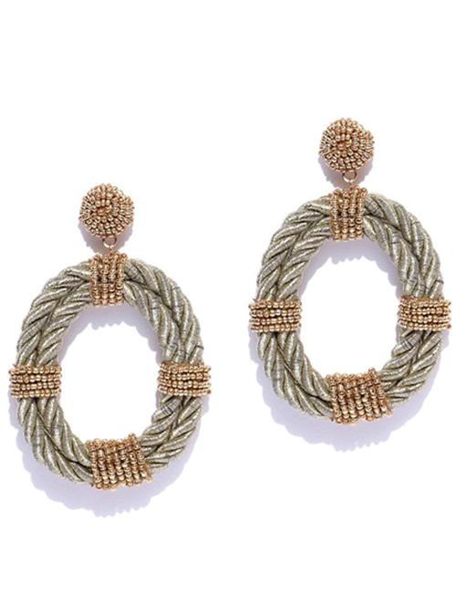 gold metal drop earring - 18585245 - Very Small Image - 1