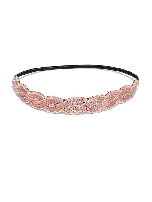 blueberry peach glass bead embellished hair band - 18585459 - Very Small Image - 1