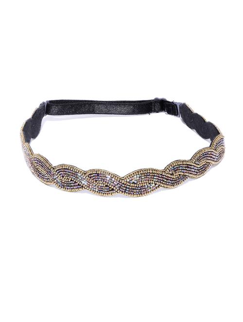 blueberry multi glass bead embellished hair band - 18585465 - Very Small Image - 1