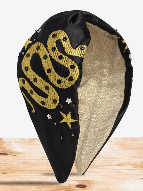 blueberry black snake embroidery satin knot hair band - 18585468 - Very Small Image - 1
