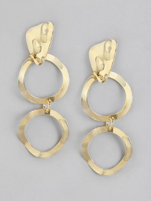 gold metal drop earring - 18585682 - Very Small Image - 1