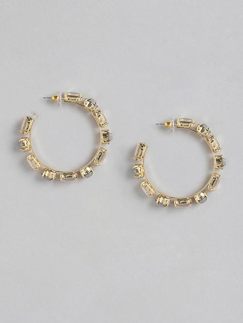 gold metal hoop earring - 18585684 - Very Small Image - 1