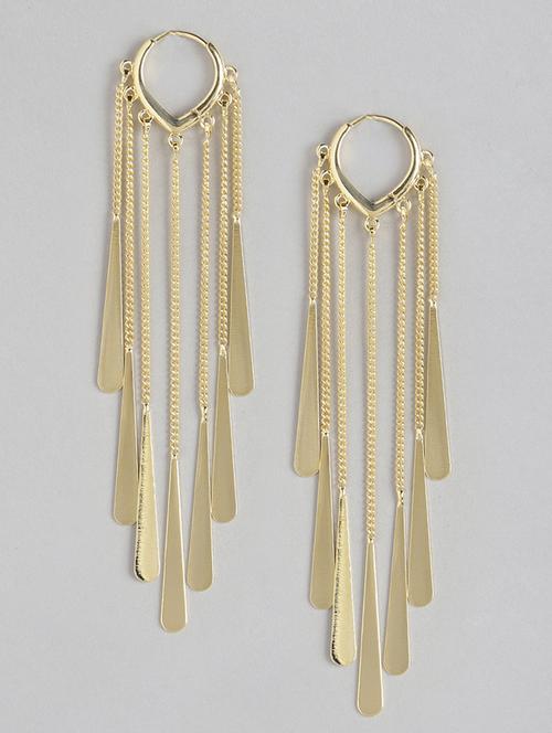 gold metal drop earring - 18585700 - Very Small Image - 1