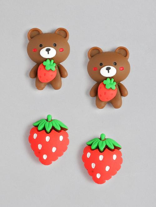multi colored plastic studs earring - 18585712 - Very Small Image - 1