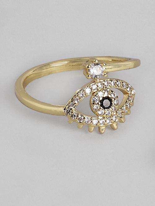 gold plated stone embellished ring - 18585896 - Very Small Image - 1