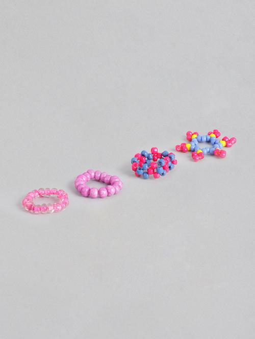 kids set of 4 multi beaded finger ring - 18585904 - Very Small Image - 1
