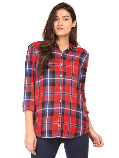 long sleeved checkered regular shirt - 18586582 - Very Small Image - 1