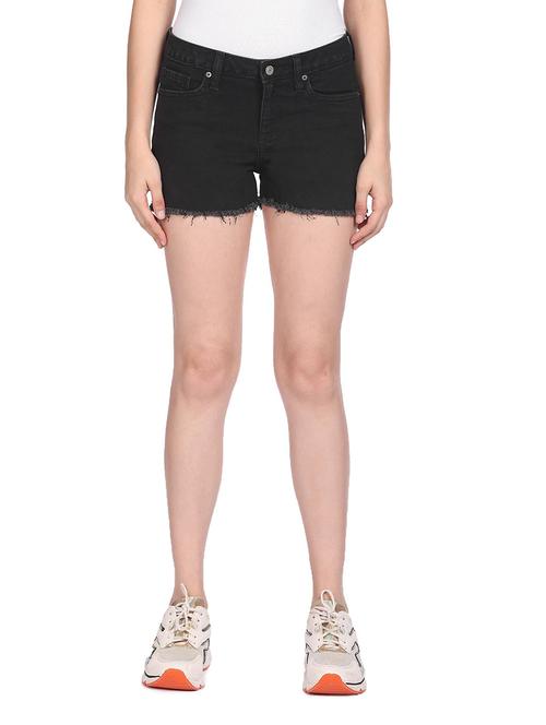 mid rise denim shorts - 18586619 - Very Small Image - 1