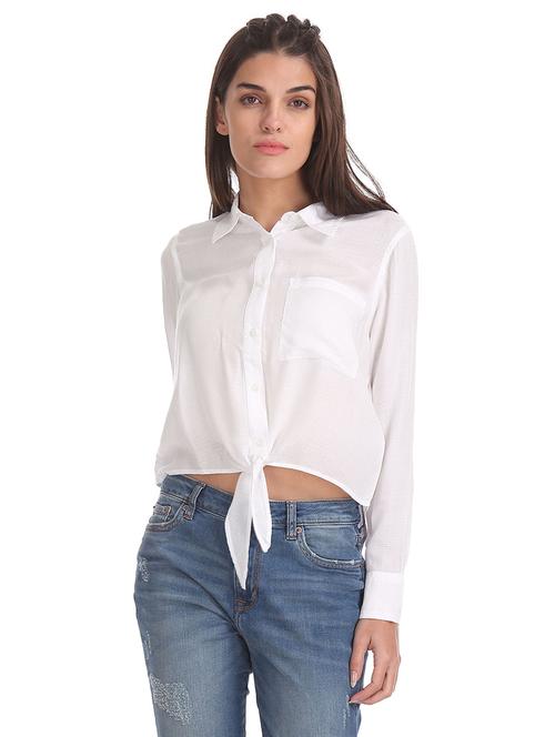 tie front solid top - 18586743 - Very Small Image - 1