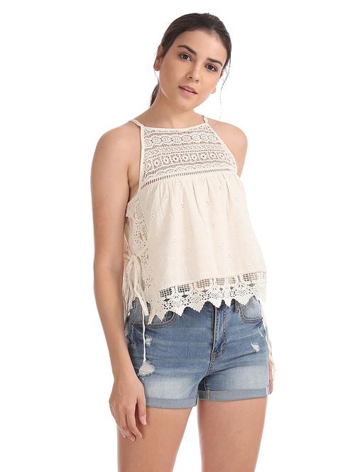 cami neck lace detail top - 18586744 - Very Small Image - 1