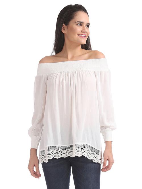 off-shoulder crinkled top - 18586745 - Very Small Image - 1