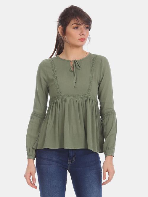 tie up neck peplum top - 18586775 - Very Small Image - 1