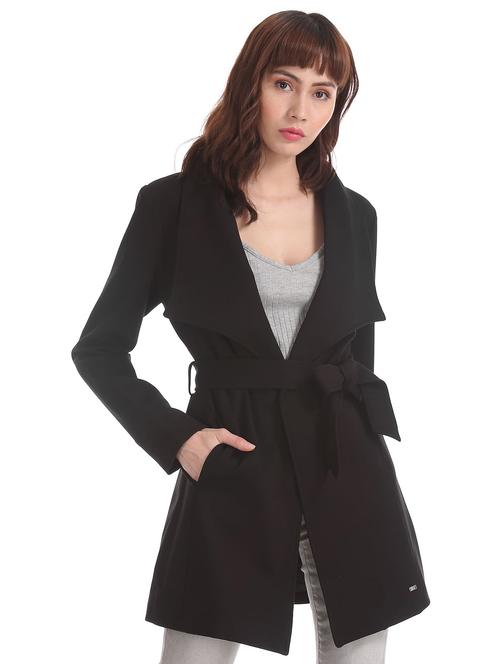 black rayon trenchover coat - 18586800 - Very Small Image - 1