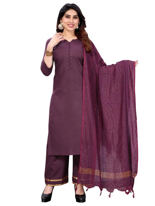 purple coloured printed kurta pant set - 18587325 - Very Small Image - 1