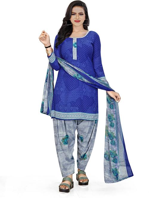 printed unstitched suit set - 18587400 - Very Small Image - 1