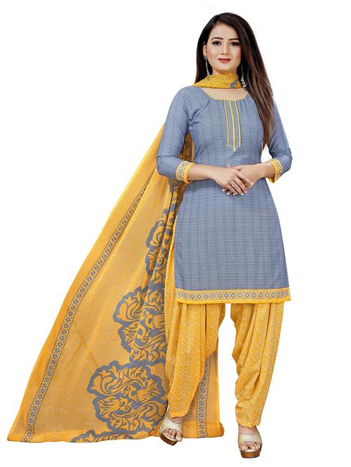 printed unstitched suit set - 18587408 - Very Small Image - 1