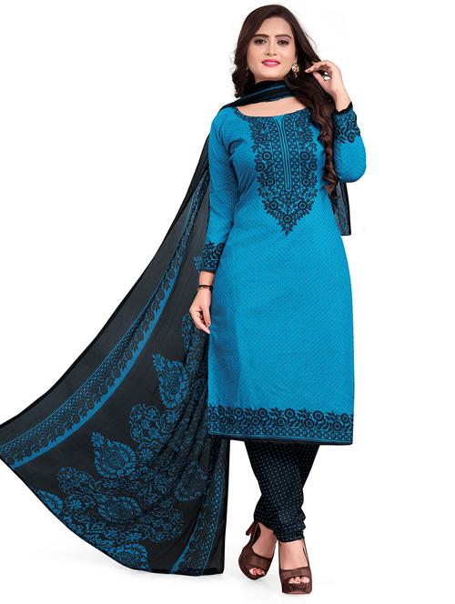 printed unstitched suit set - 18587432 - Very Small Image - 1