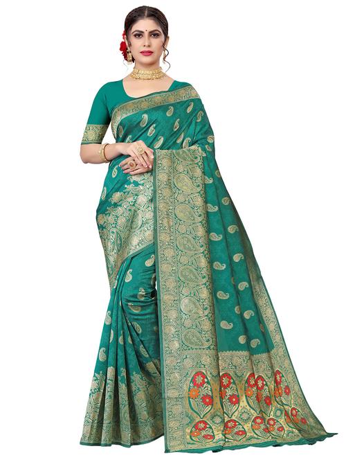 zari work self design woven saree - 18587908 - Very Small Image - 1