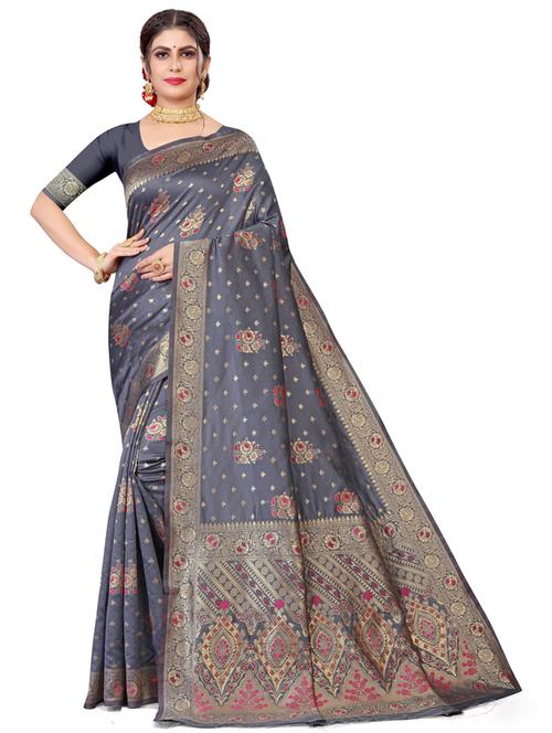 self design woven saree - 18587940 - Very Small Image - 1