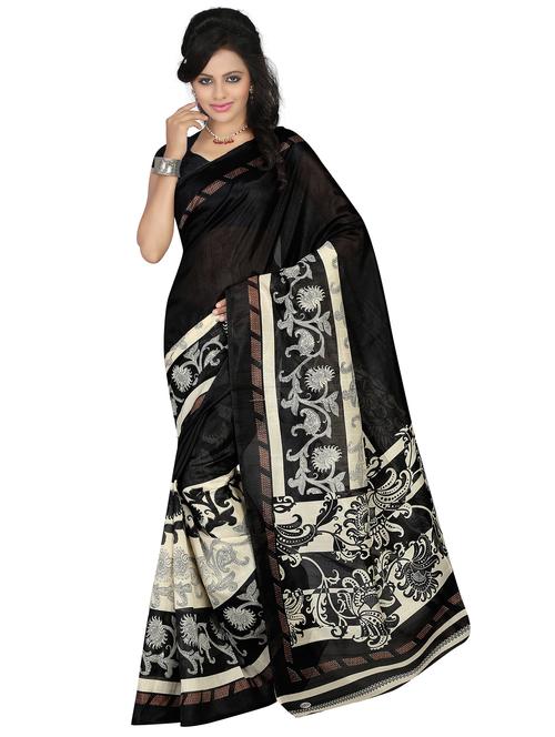 floral printed saree with blouse - 18588408 - Very Small Image - 1