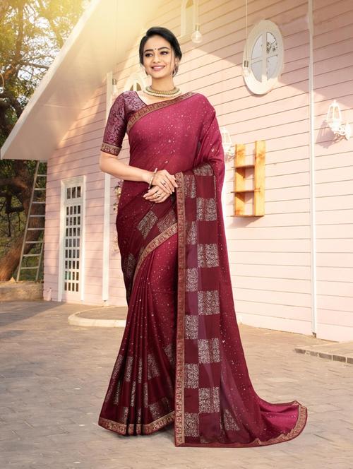 self designed woven saree with blouse - 18588527 - Very Small Image - 1