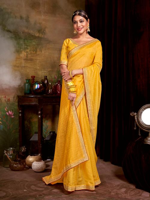 checkered banarasi saree with blouse - 18588565 - Very Small Image - 1