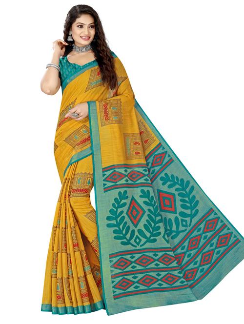 printed saree with blouse piece - 18588868 - Very Small Image - 1