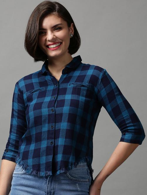 women checkered shirt - 18589034 - Very Small Image - 1