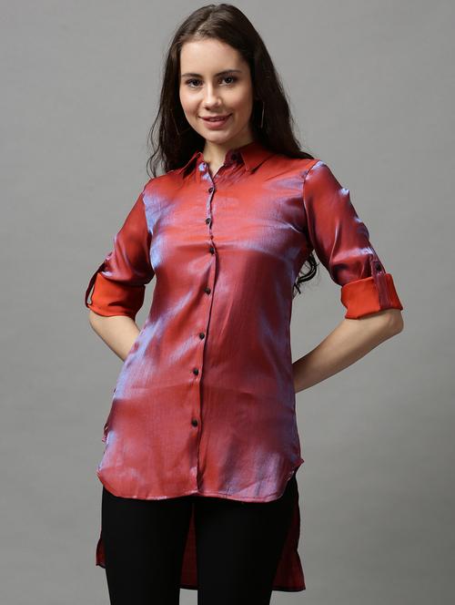 roll up sleeved high low shirt - 18589061 - Very Small Image - 1