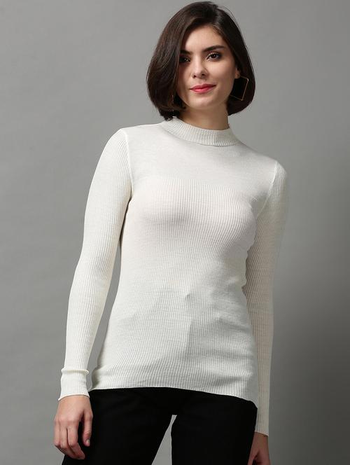 off white solid high neck top - 18589223 - Very Small Image - 1