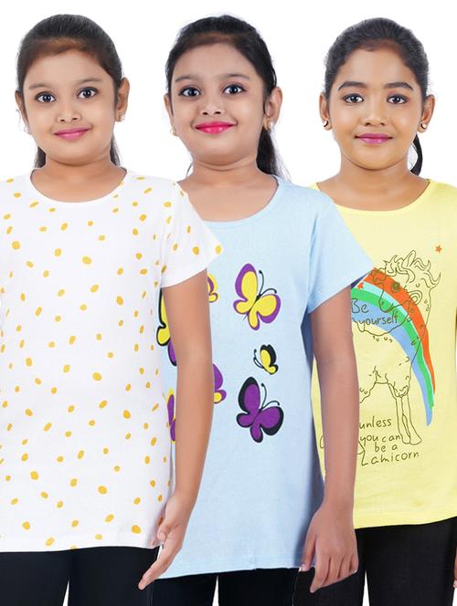 girls pack of 3 printed tee - 18589314 - Very Small Image - 1