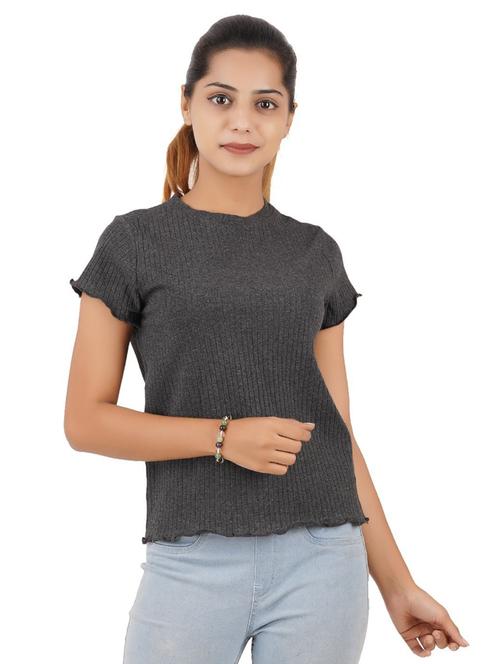 round neck solid tee - 18589451 - Very Small Image - 1